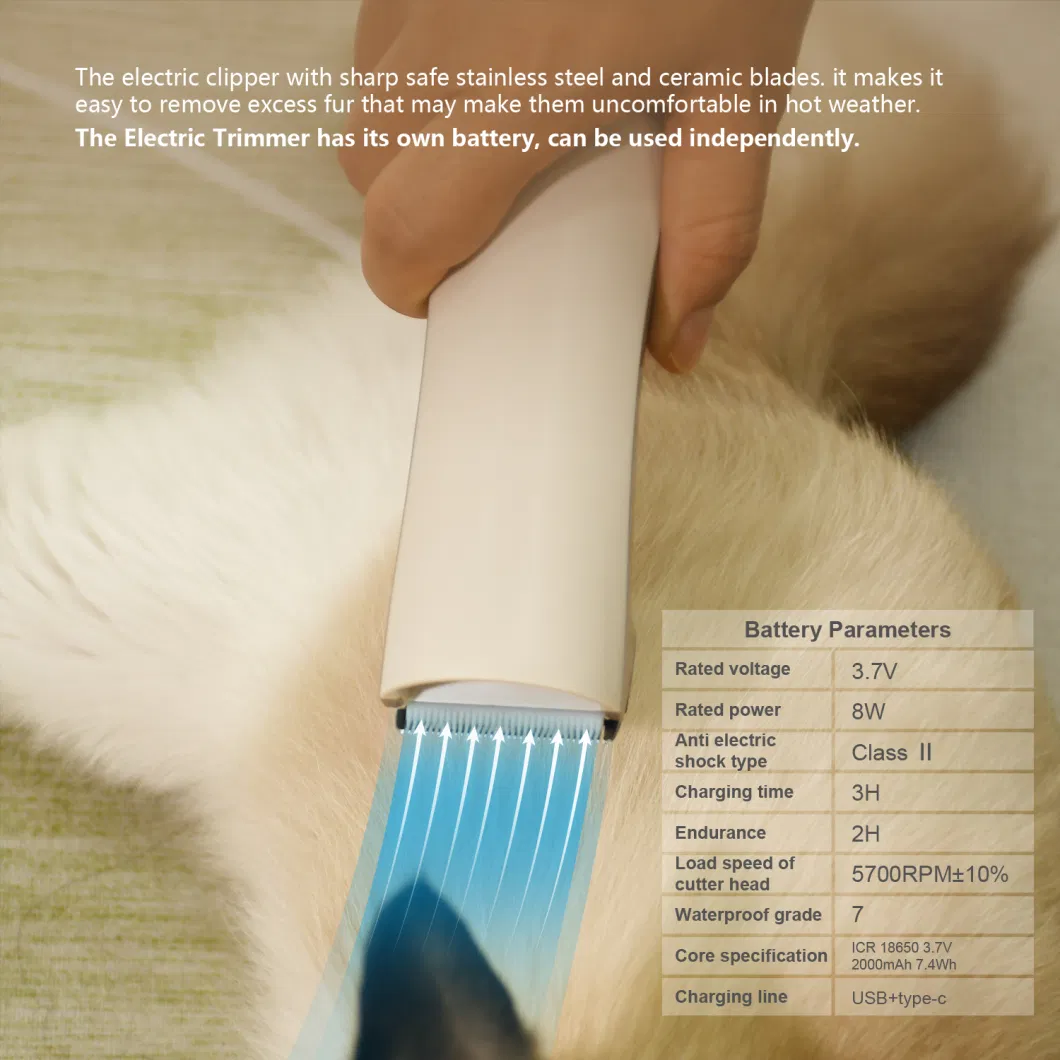 Pet Vacuum Cleaner Electric Clipper Slicker Deshedding Cleaning Dog and Cat Hair Fur Grooming Brush Kit