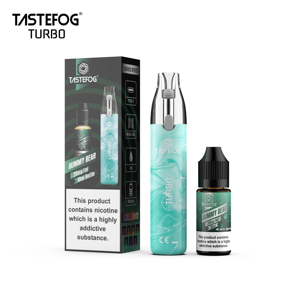 Tastefog Turbo Refillable Vape Pod 10 Ml Nic Liquid Vaporizer with Crystal LED Flash