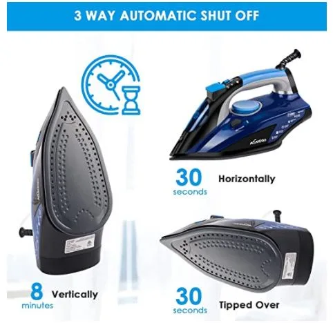 CE CB ETL EMC RoHS Approved Middle Size Full Function Steam Iron Garment Dry Iron Safe Auto Shut-off