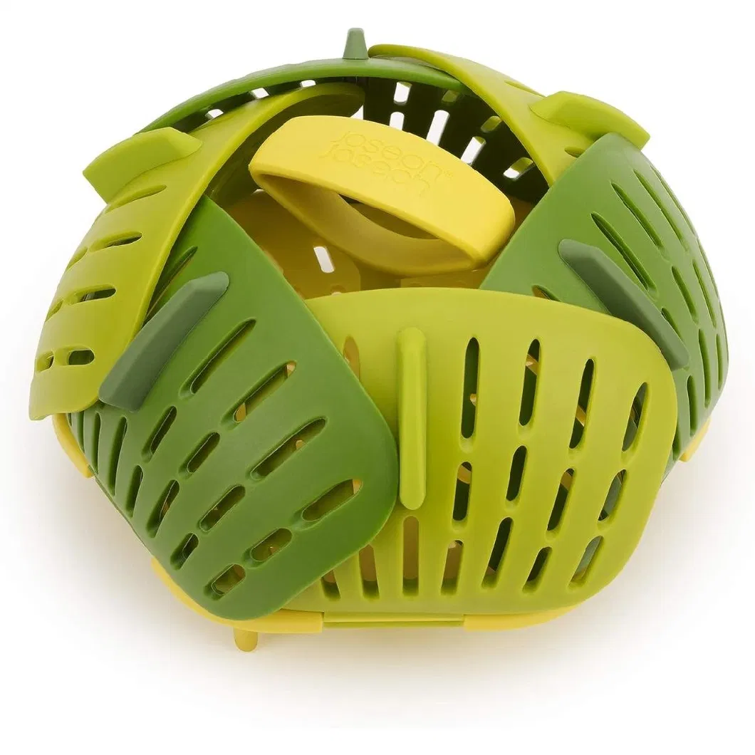 Green Bloom Folding Steamer Basket Vegetables Compact Storage