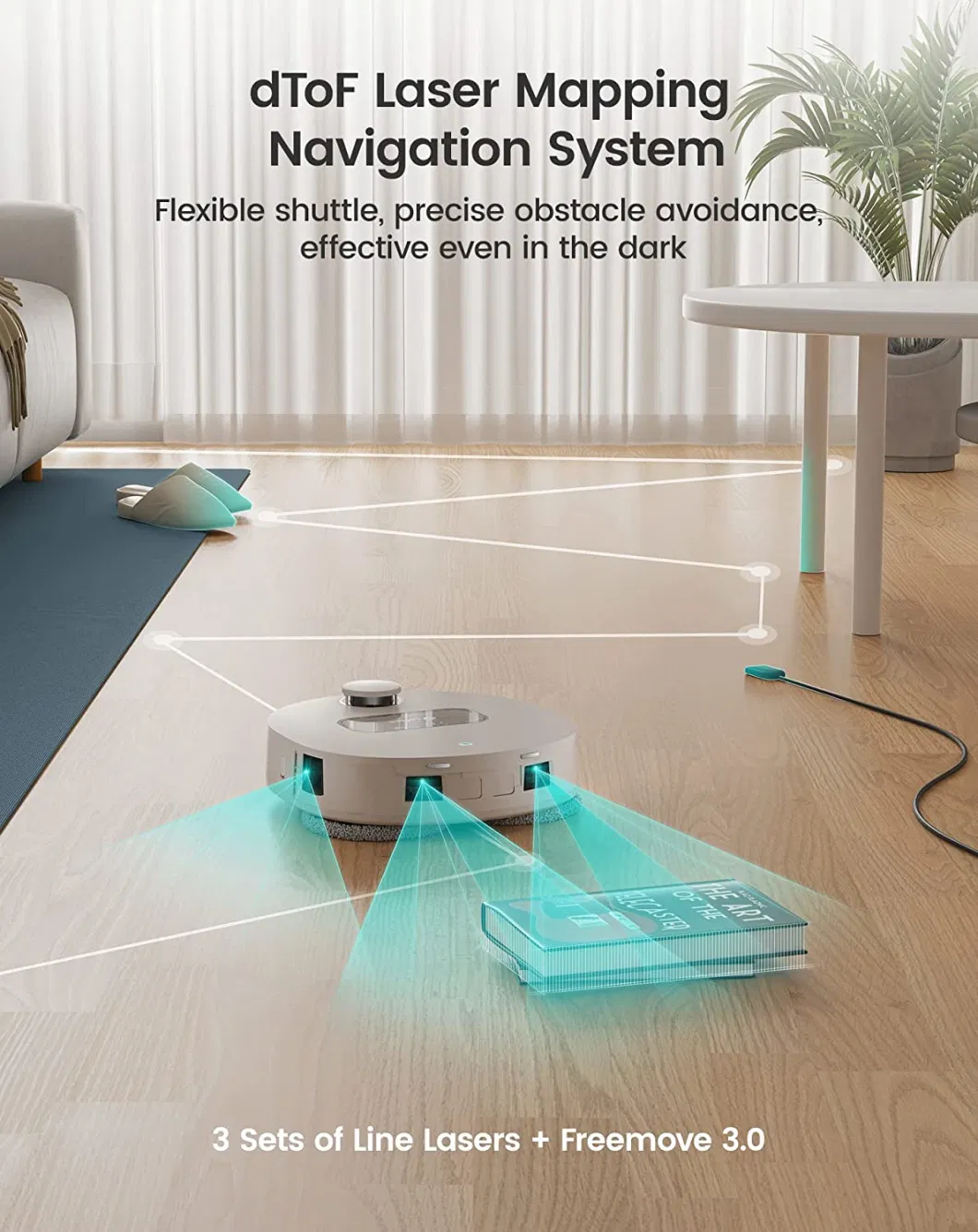 Custom Logo Multifunction Intelligent Reminder Function Floor Self Cleaning Sweeper Robot Mop