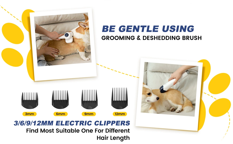 2.5L Large Capacity Electric 5 in 1 Pet Grooming Kit Vacuum Brush Vacuum Cleaner Hair Trimmer Kit for Dog and Cat