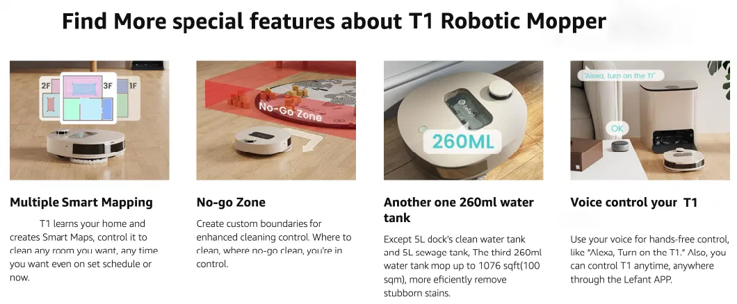 Custom Logo Multifunction Intelligent Reminder Function Floor Self Cleaning Sweeper Robot Mop