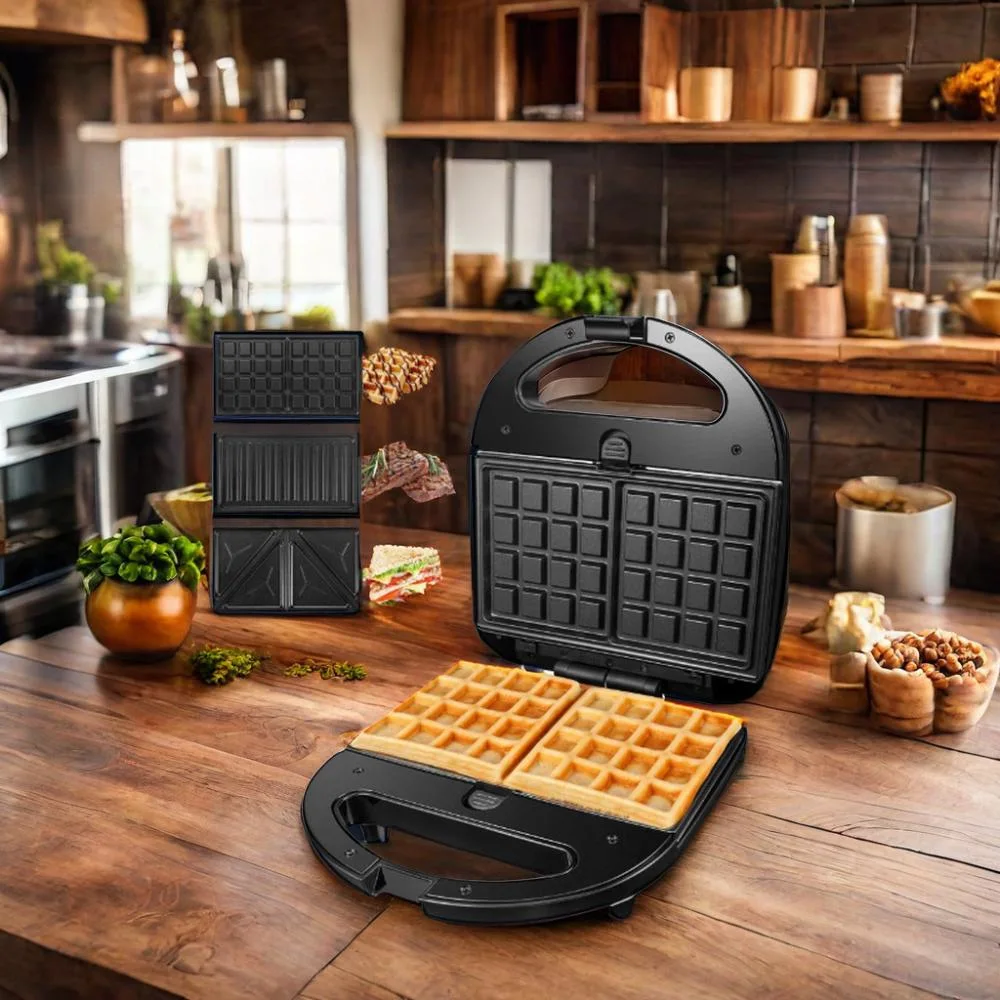 Detachable Breakfast Sandwich Maker 6 in 1 Toaster 3 in 1 Non-Stick Sandwich Maker with Cool Touch Handle Waffle Maker