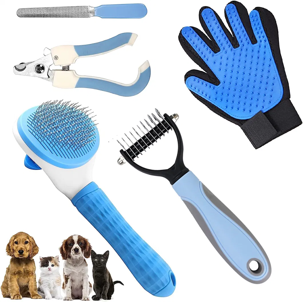 5 in 1 Grooming Dematting Hair Comb Set Dog Brush Kit