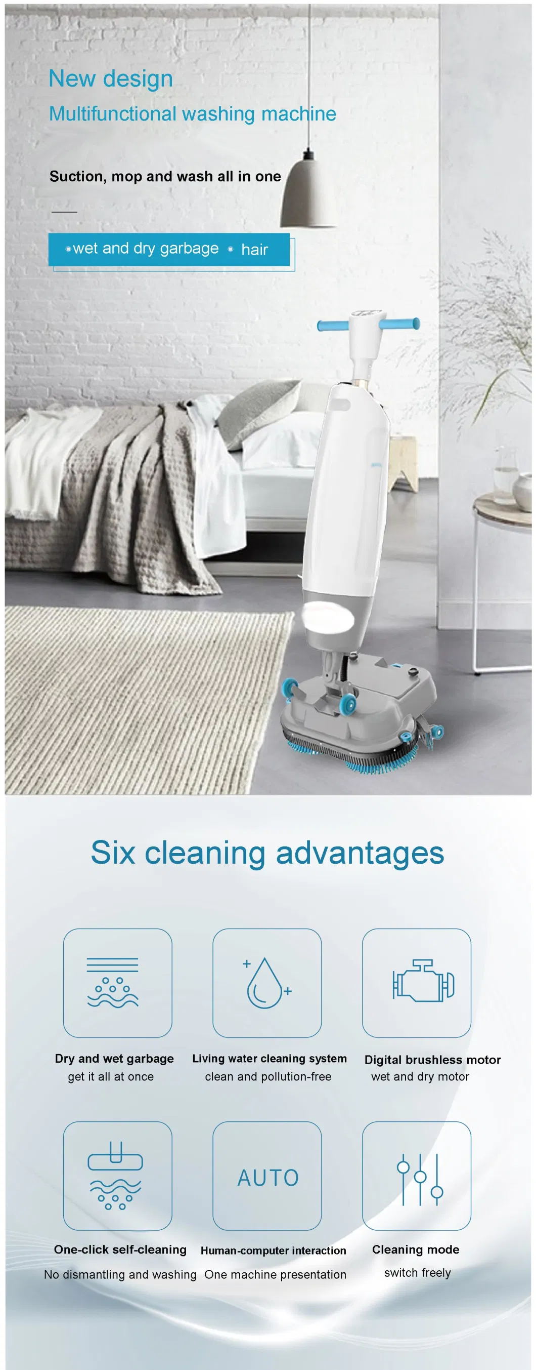 Keyu Carpet Sweeper Cordless Vacuum for Floors