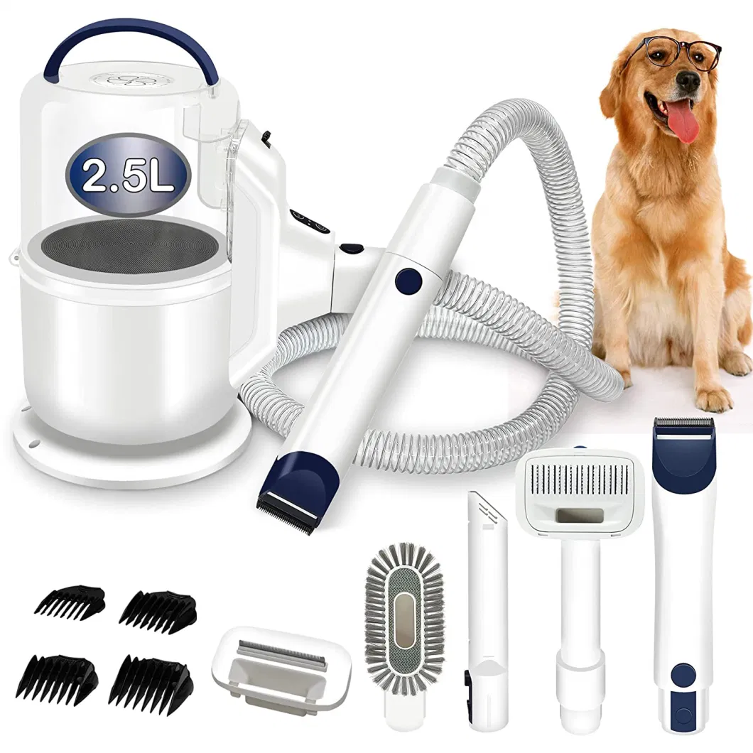 2.5L Large Capacity Electric 5 in 1 Pet Grooming Kit Vacuum Brush Vacuum Cleaner Hair Trimmer Kit for Dog and Cat