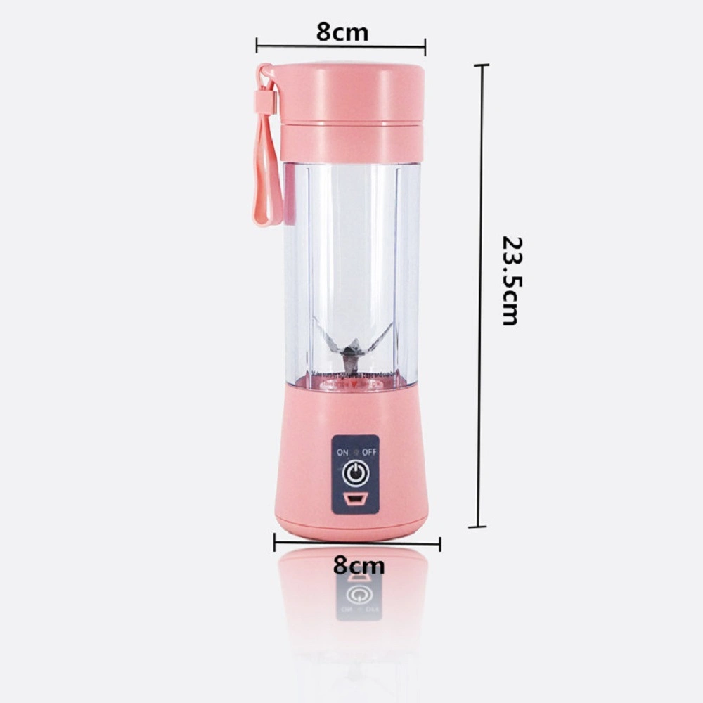 380 Ml Mini Electric Rechargeable Portable Orange Household Kitchen Home Travel Appliance Kitchenware Mixer Juicer Blender with 6 Blades