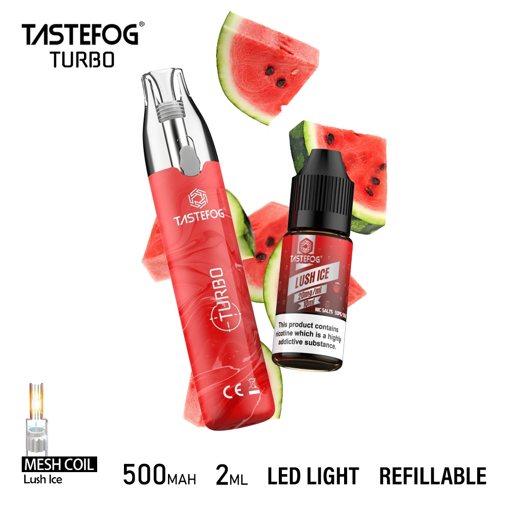 Tastefog Turbo Refillable Vape Pod 10 Ml Nic Liquid Vaporizer with Crystal LED Flash