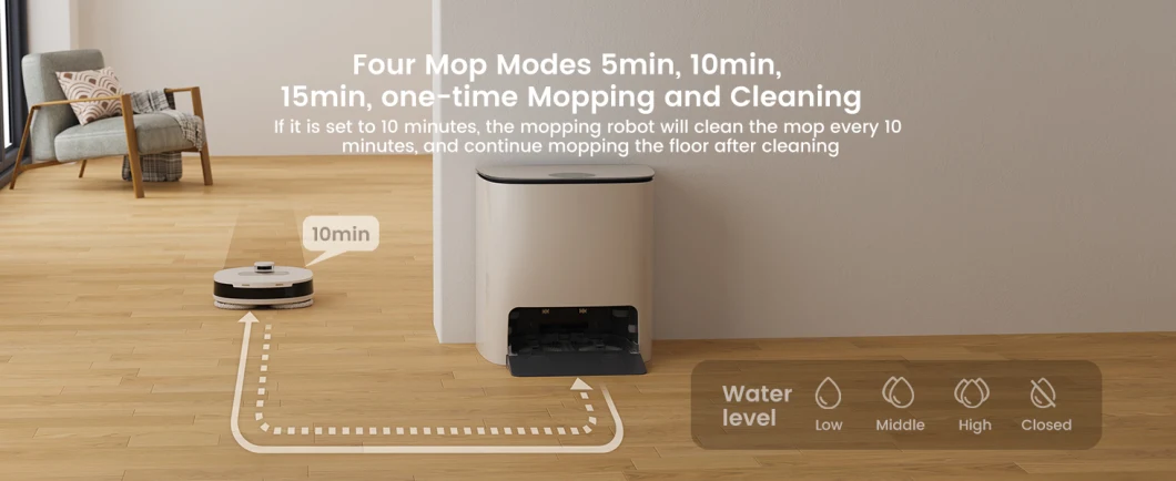 Custom Logo Multifunction Intelligent Reminder Function Floor Self Cleaning Sweeper Robot Mop