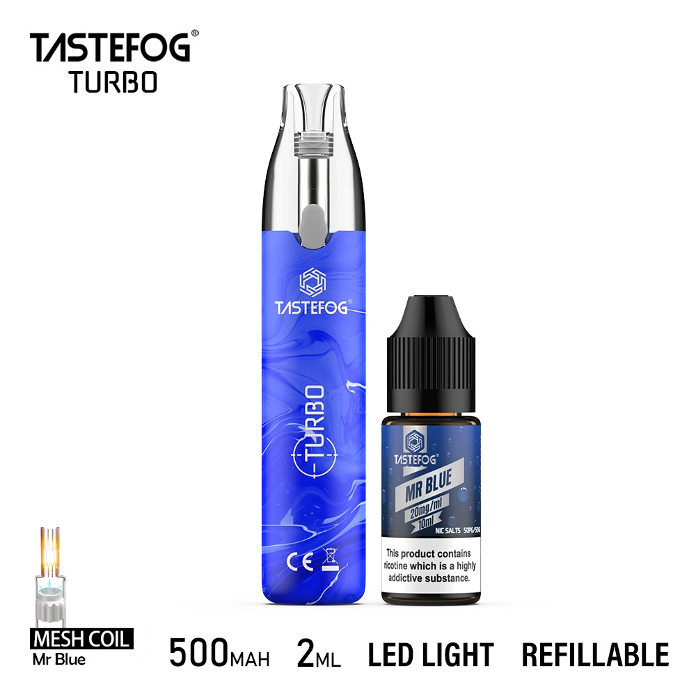 Tastefog Turbo Refillable Vape Pod 10 Ml Nic Liquid Vaporizer with Crystal LED Flash