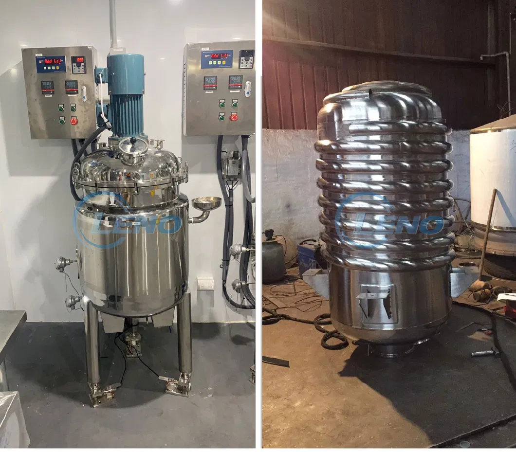 Leno Price Liquid Storage Emulsifying Drum Disperser Homogenizer Tank Electric Steam Heating Mixer Jacketed Vessel Agitator Reactor Stainless Steel Mixing Tank