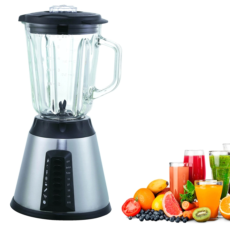 Electric Bottle Silent Juicer Stainless Steel Blades Smoothie Maker Mixer Food Processor Ice Blender with Frozen Drinks Glass Plastic Jug Table Blenders