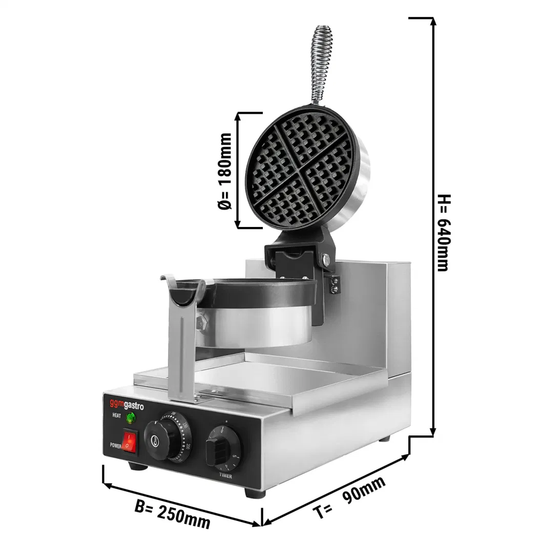 Electric Stainless Steel Triangle Sandwich Waffle Iron Press Grill Nuts Shell Shape Maker with Fixed Plates