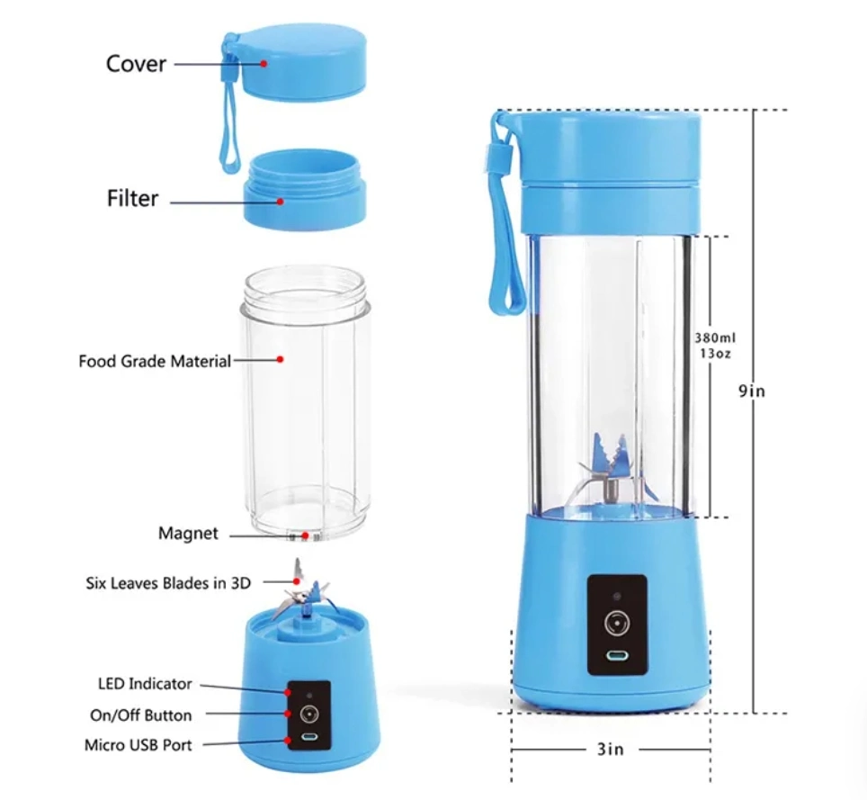 2024 Portable Electric Juice Cup Multifunctional Mini Personal Juicer Hot Sale USB Fruit Blender