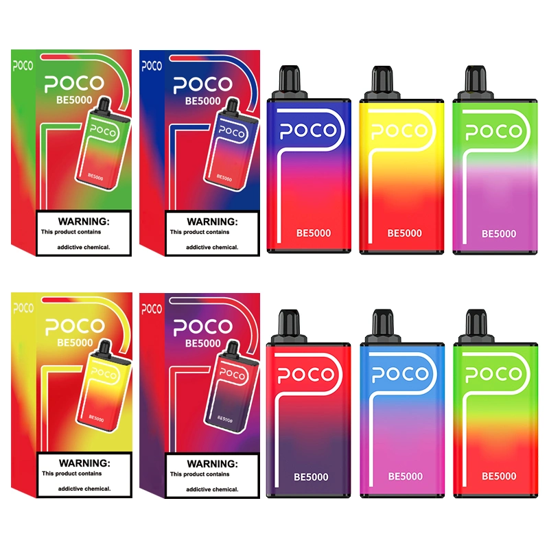 From USA Poco Be5000 Disposable Vape Pen Electronic Cigarette Mesh Coil 5000 Puffs Vapor Airflow Rechargeable 14ml 10 Flavors Device E CIGS Vaporizers Original