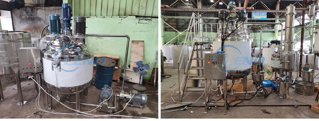 Leno Price Liquid Storage Emulsifying Drum Disperser Homogenizer Tank Electric Steam Heating Mixer Jacketed Vessel Agitator Reactor Stainless Steel Mixing Tank