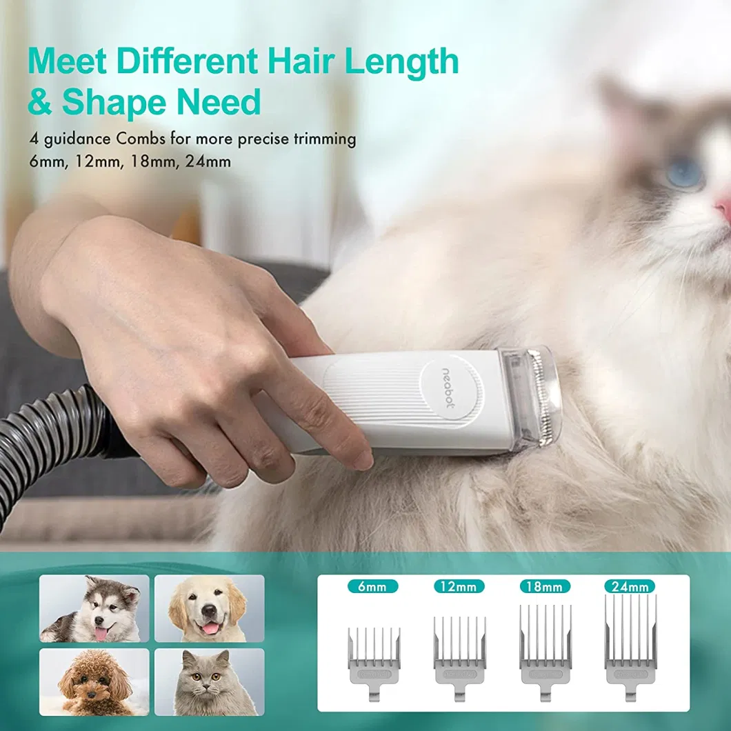 5-in-1 Dog Grooming Kit Pet Hair Remover with Innovative Pet Vacuum Cleaner, Brush, Trimming Clippers, Crevice Tool