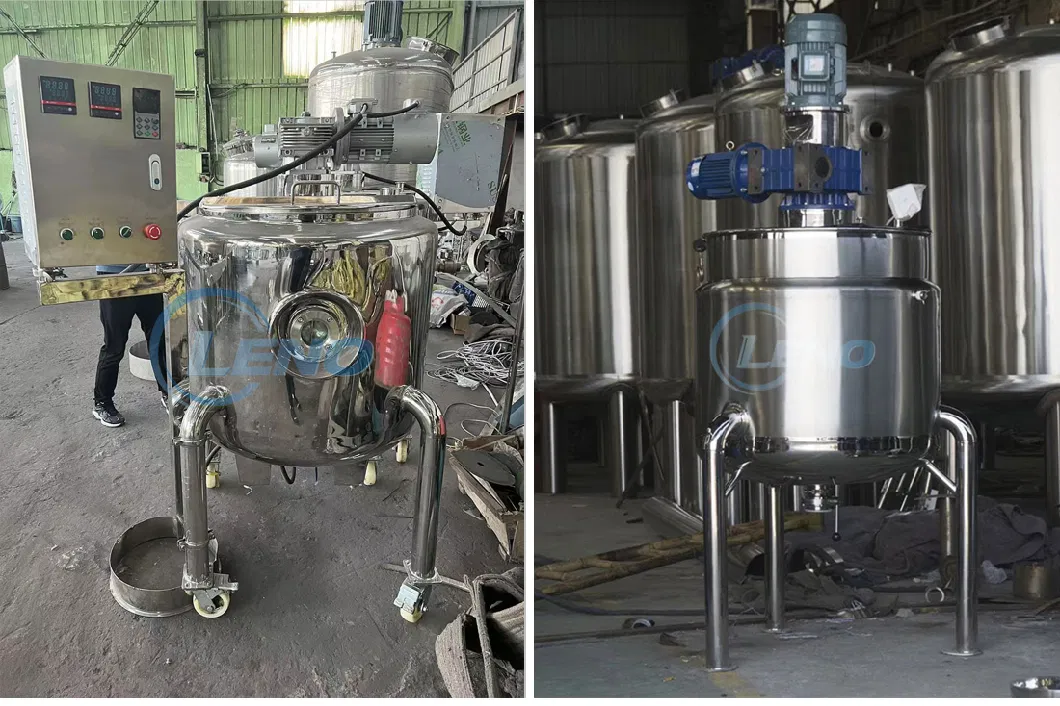 Leno Price Liquid Storage Emulsifying Drum Disperser Homogenizer Tank Electric Steam Heating Mixer Jacketed Vessel Agitator Reactor Stainless Steel Mixing Tank