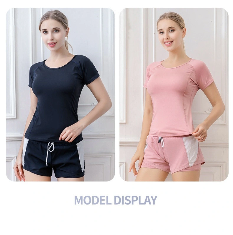 2022 New Hot -Selling Summer T-Shirt Lean Stretch Quick Dry Short Sleeve Round Neck Yoga Running Mesh Fitness Clothes for Women
