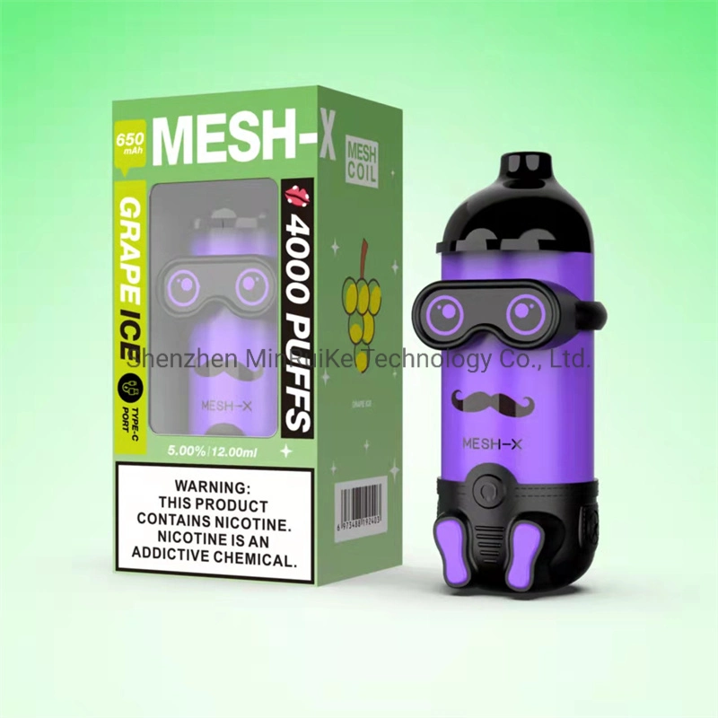 Meshking Mesh-Q 4000 Puffs Minions Disposable Vape E Cigarettes Rechargeable Battery Mod Cartoon Design Vapes Pen 12ml Pre-Filled Mesh Coil Pods Vaporizers 650m