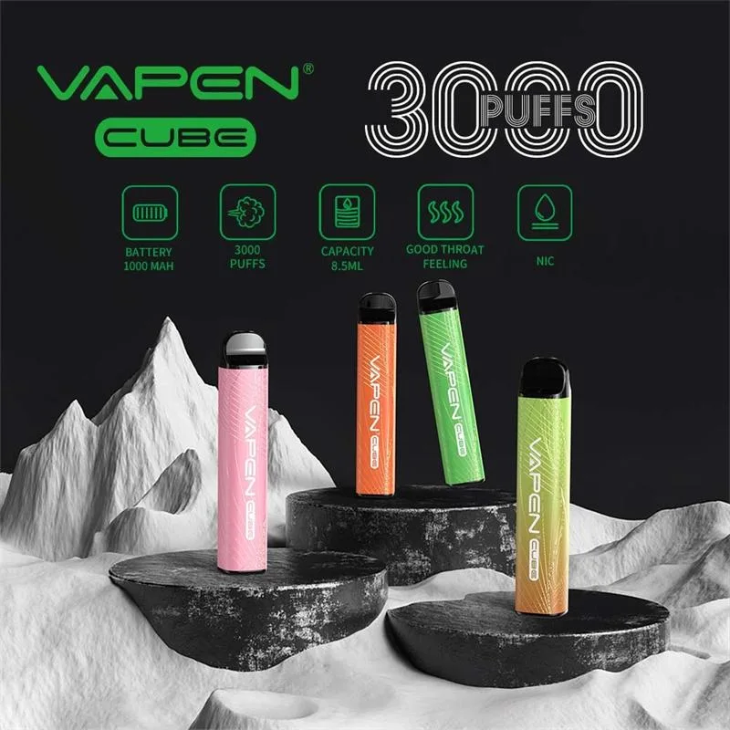 Authentic Vapen Cube 3000 Puffs Disposable Vape Pen Vaporizer Kits Factory Wholesale Pod Kit Vapen