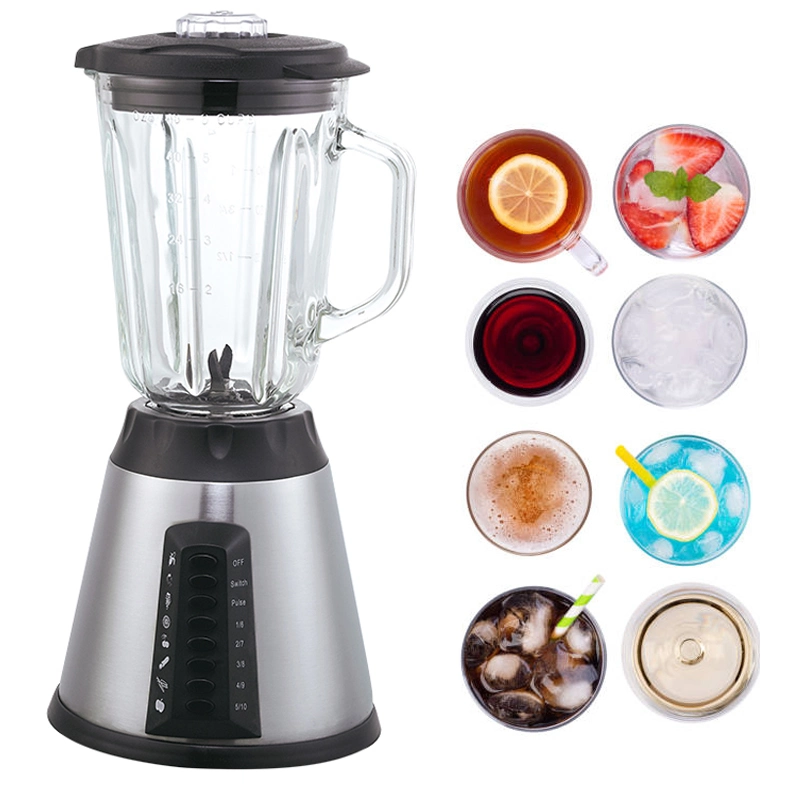 Electric Bottle Silent Juicer Stainless Steel Blades Smoothie Maker Mixer Food Processor Ice Blender with Frozen Drinks Glass Plastic Jug Table Blenders