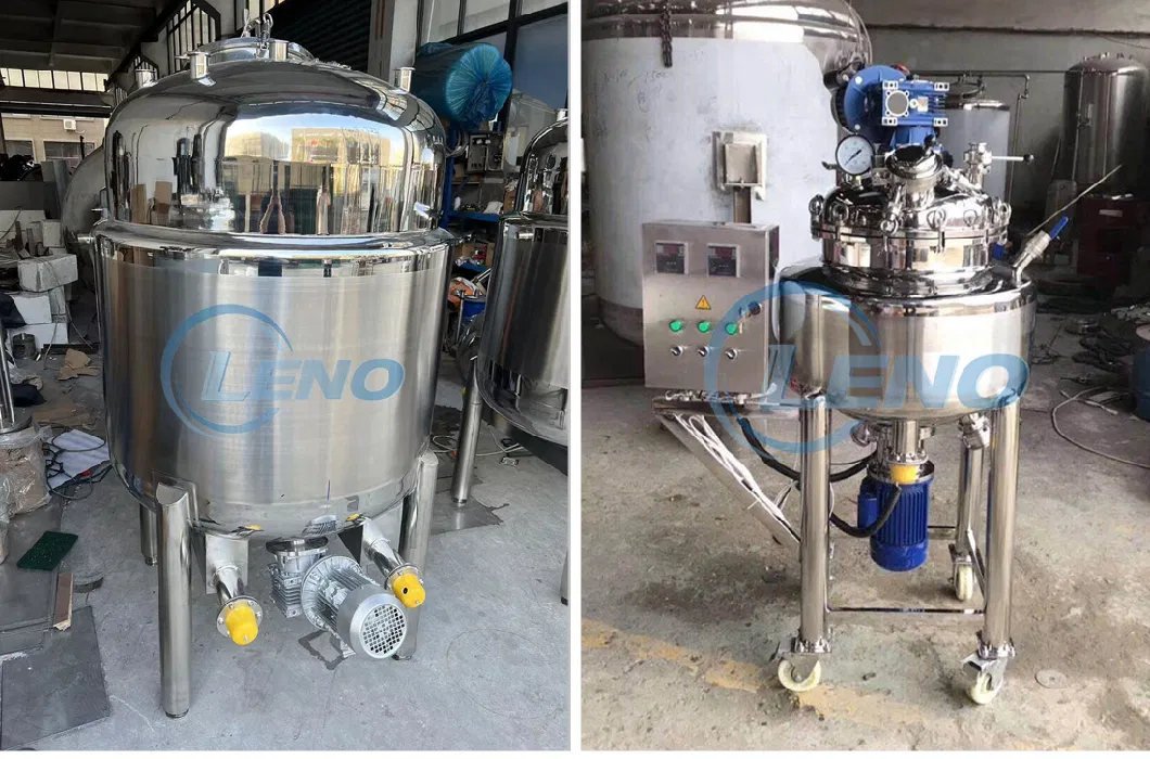 Leno Price Liquid Storage Emulsifying Drum Disperser Homogenizer Tank Electric Steam Heating Mixer Jacketed Vessel Agitator Reactor Stainless Steel Mixing Tank