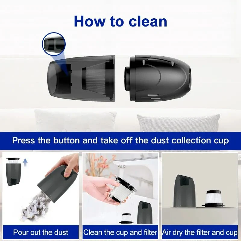 Professional Portable Rechargeable Handheld Cordless Mini Wired Automobile Car Wash Dry Vacuum Cleaner