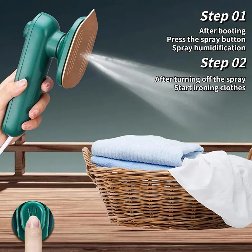 Portable Mini Garment Steamer Electric Ironing Machine Household Travel Rotatable Wet Dry Steam Iron