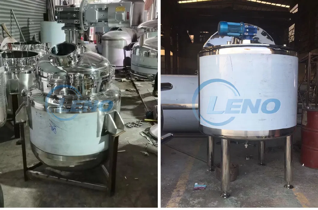 Leno Price Liquid Storage Emulsifying Drum Disperser Homogenizer Tank Electric Steam Heating Mixer Jacketed Vessel Agitator Reactor Stainless Steel Mixing Tank