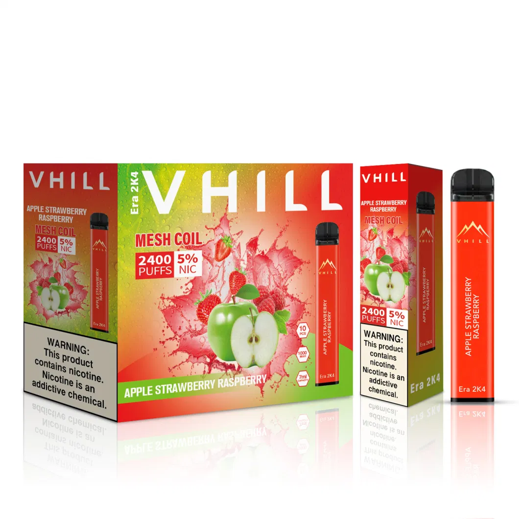 Vhill 3000 Puffs Disposable Electronic Cigarette Device Vape Pen Starter Kits Pre-Filled Vaporizer Vape Disposable Vaporizer 10 Ml and 1350 mAh