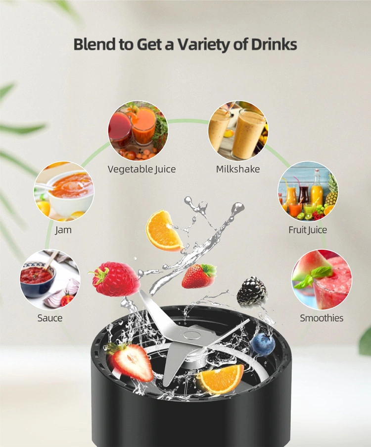 2023 New Design 400W Portable Smoothie Blender Personal Electric Blender for Shakes and Smoothies