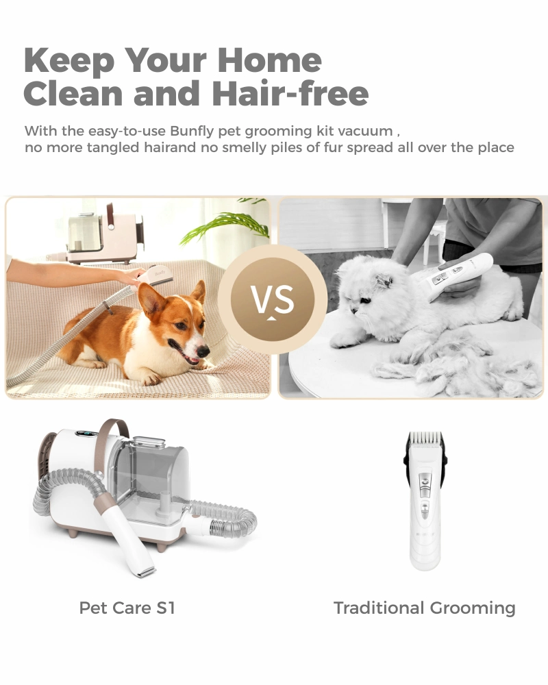 Pet Grooming Kit &amp; Vacuum Cleaner Suction Pet Hair Professional