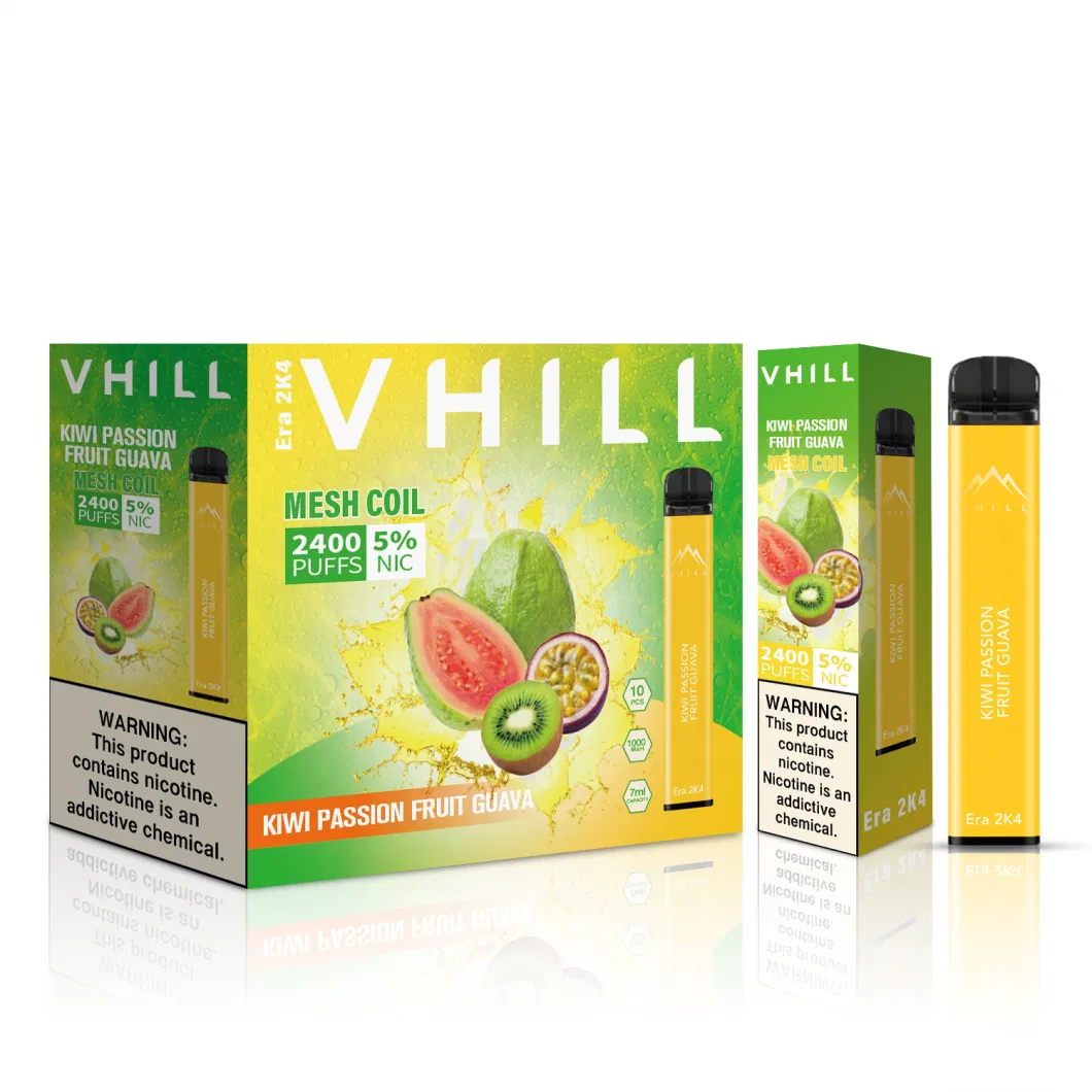 Vhill 3000 Puffs Disposable Electronic Cigarette Device Vape Pen Starter Kits Pre-Filled Vaporizer Vape Disposable Vaporizer 10 Ml and 1350 mAh