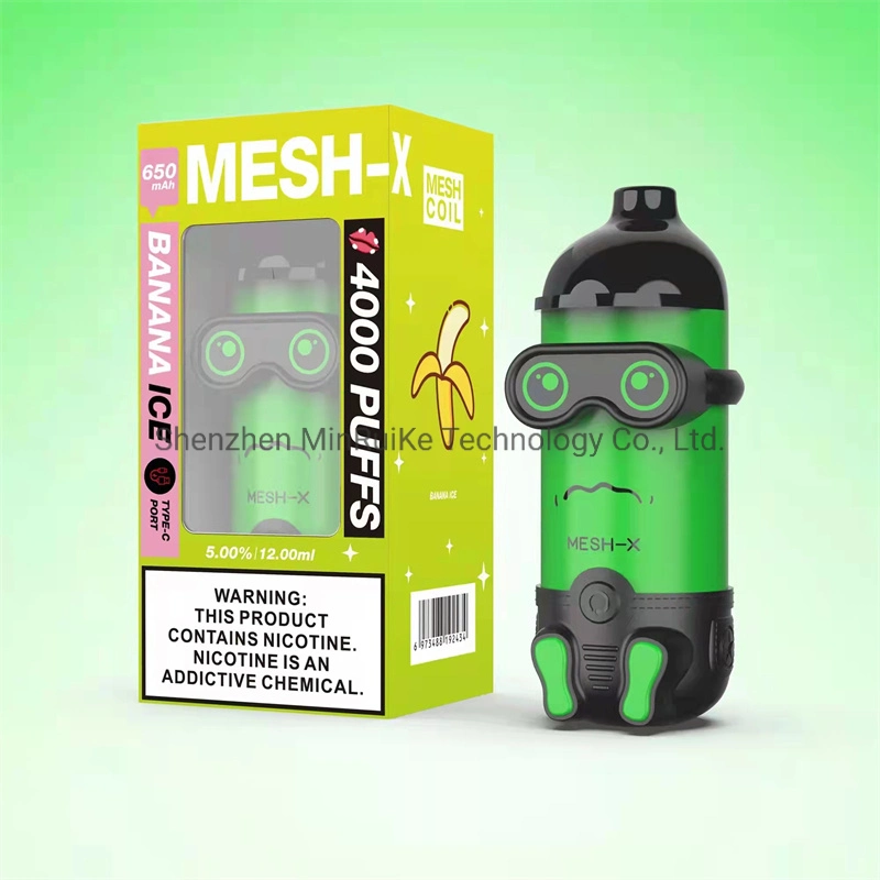 Meshking Mesh-Q 4000 Puffs Minions Disposable Vape E Cigarettes Rechargeable Battery Mod Cartoon Design Vapes Pen 12ml Pre-Filled Mesh Coil Pods Vaporizers 650m