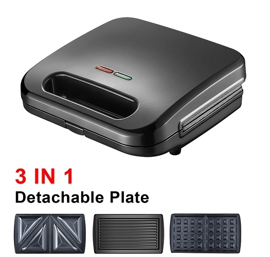4 in 1 Detachable Plates Waffle Maker Grill and Sandwich Maker