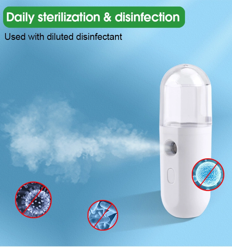 Mini Handheld Wireless Rechargeable Portable Ultrasonic Disinfection Nano Atomizer