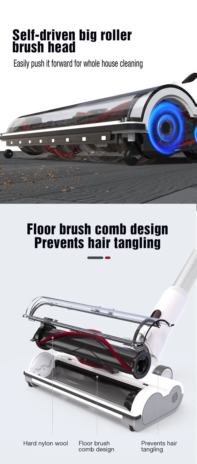 Cordless Vacuum Cleaner, 24kpa Powerful Suction Vacuum with LED Display