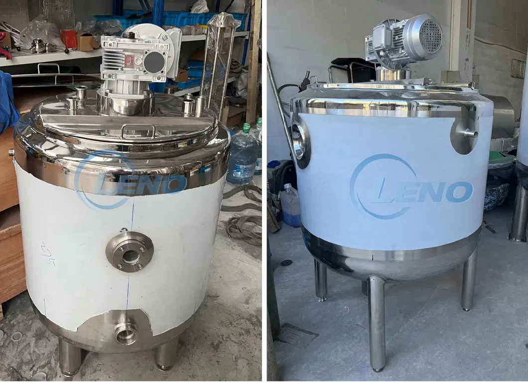 Leno Price Liquid Storage Emulsifying Drum Disperser Homogenizer Tank Electric Steam Heating Mixer Jacketed Vessel Agitator Reactor Stainless Steel Mixing Tank