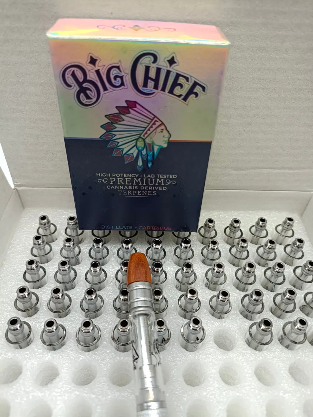 Big Chief Grand Daddy 1g Cart 510 Thread Atomizers Vape Cartridges Newest Packaging Empty E Cigarettes Kits White Window DAB Wax Thick Oil Vaporizer