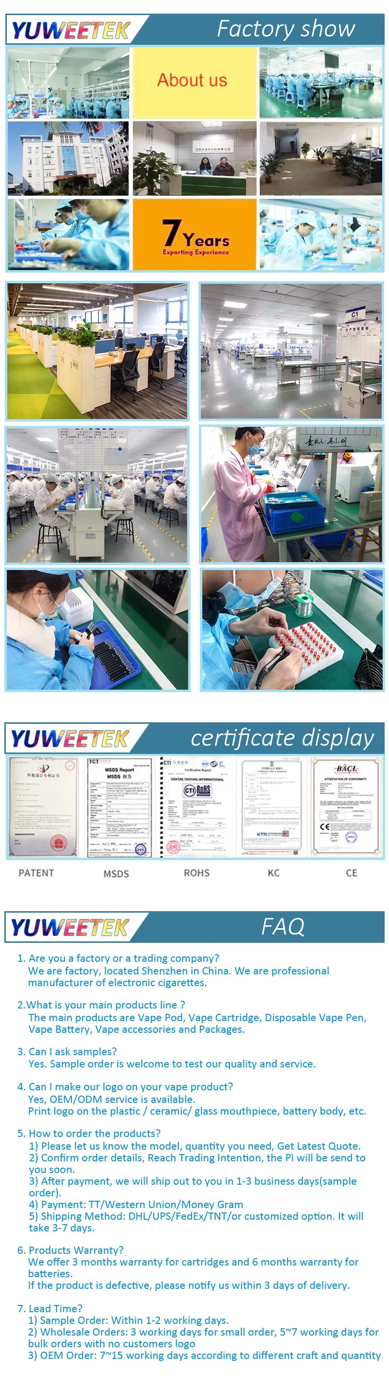 Yuweetek Rhy-D015 Customized Shape Size Oil-Window Private Label Pod Vape Disposable Vaporizer