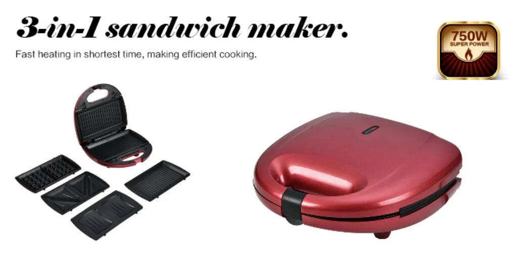 (detachable plate) Sandwich Maker, Waffle Maker, Grill Maker; Plate Size 236*130mm