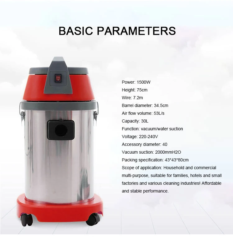 Kd501 Red Economical Professional Dry Wet Vacuum Cleaner with Silence Design