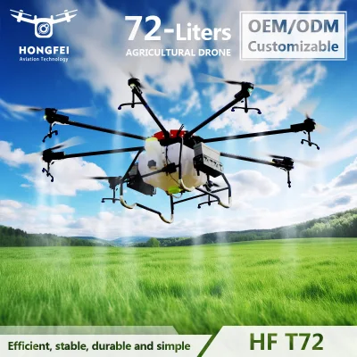 Agricultural Citrus Sprayer Uav 8-Axis 72L Loading Plant Protection Rice Spreader Machine IP67 Waterproof Electric Agriculture Spraying Drone with Night Flight