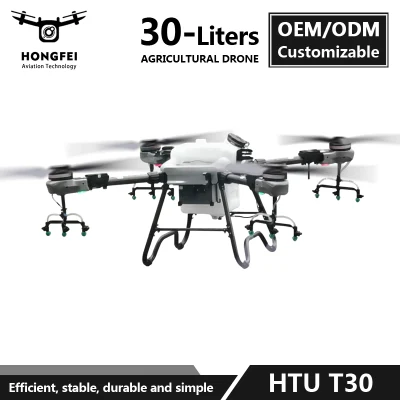 Efficient International Agriculture Protection Drones Pulverizadores 30L Hongfei Carbon Fiber Farm Agricultural Drone with 45kg Spreader for Seed Spraying