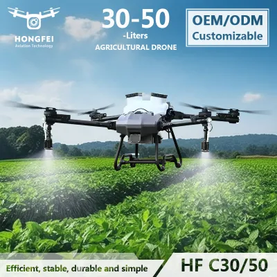  Portable C30 C50 Large Wing Agriculture Machinery Battery Power Crop Orchards Agricultural Fumigation Spraying Drone with HD Camera Smart Remote Control