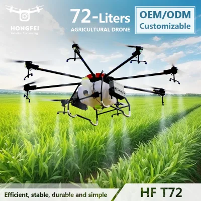  Safe Battery-Powered Uav 72-Liter Binocular Heavy Payload Waterproof Crop Fertilization Smart Spraying Drone Agriculture Fumigation Machine