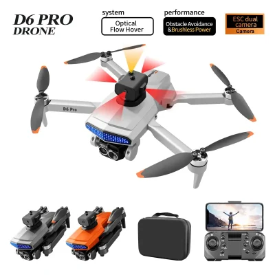  New D6 Air Drone 4K HD Dual Camera WiFi Fpv Obstacle Avoidance Optical Flow Localization Foldable Quadcopter RC Drone Toys