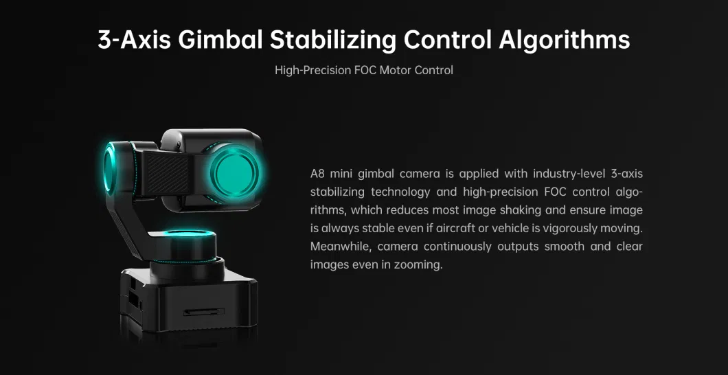 Siyi A8 Ai Mini 4K 8MP Ultra HD 6X Digital Zoom Gimbal Camera with 1/1.7&quot; Sony Sensor Ai Smart Identify for Uav Ugv Usv RC Planes